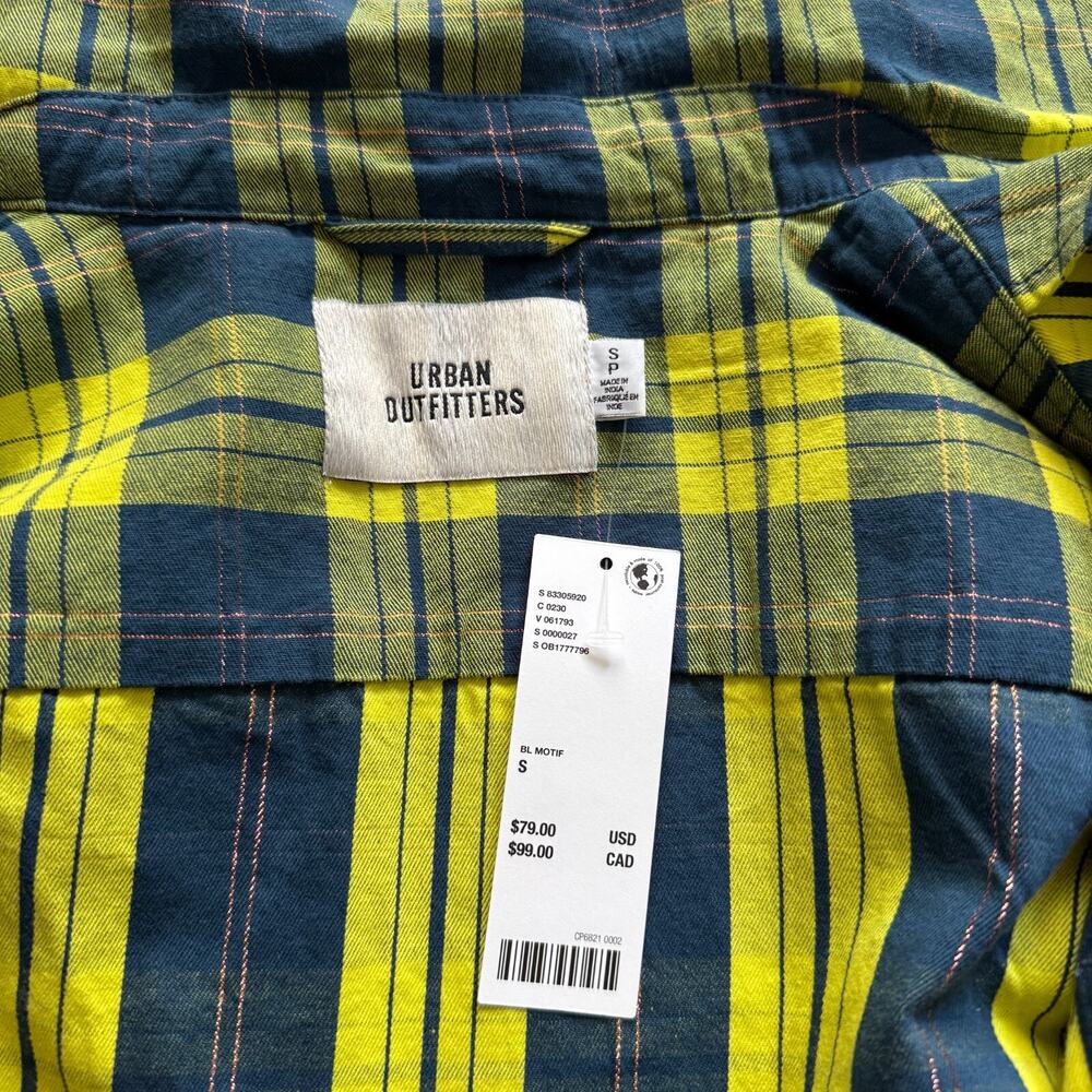 Urban Outfitters Twill Shimmer Shirt Jacket Oversized Mens S Zip Up NWT Flannel - Picture 8 of 8